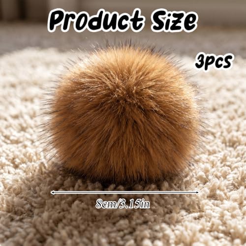 3pcs Soft Fluffy Rabbit Fur Cat Toys Cat Toy Faux Rabbit Fur Ball - Image 2