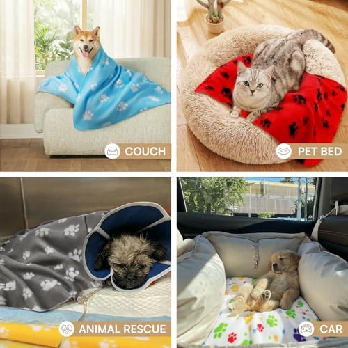 LINENLUX Fleece Dog Blankets 6-Pack, Soft Stretchy for Small Medium Puppy - Image 6
