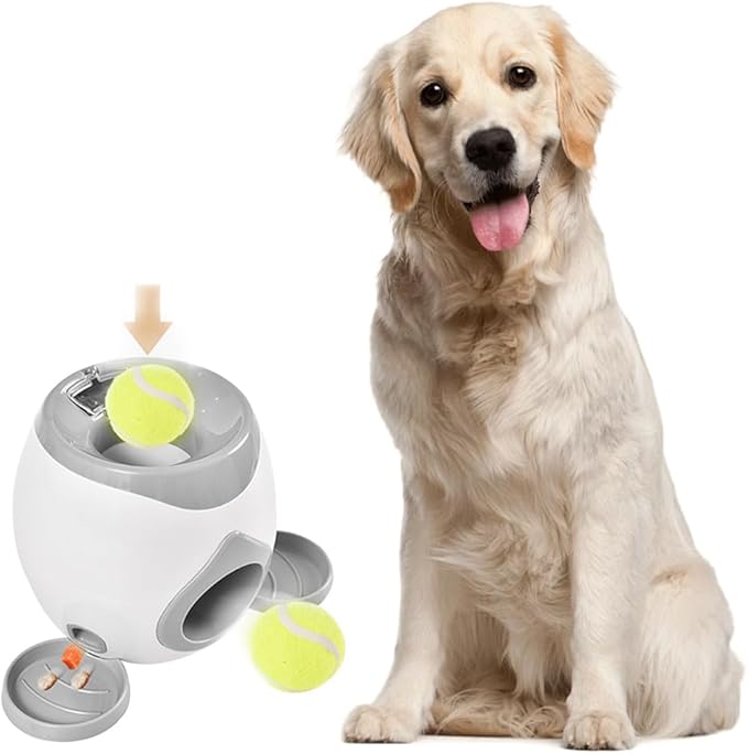 Interactive Dog Puzzle Toy - Drop The Ball to Get Treats, 2-in-1 Treat Dispenser & Slow Feeder for Healthy Eating, Keep Them Busy and Stop Boredom, Fun and Durable for All Breed