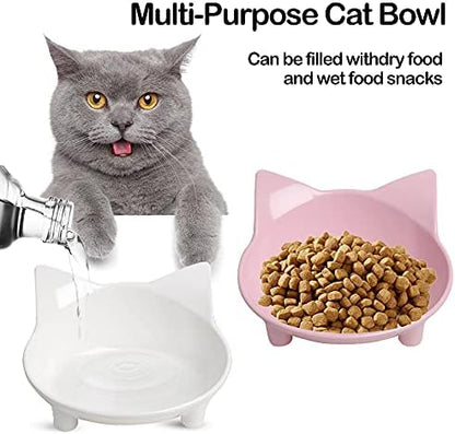 Cat Food Bowls, Non-Slip Shallow Wide Whisker Friendly Dishes for Indoor - Image 3