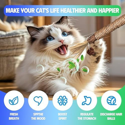 Silvervine Sticks Cat Chew Toys for Indoor Cats Dental Care Teeth Cleaning, Natural Kitten & Cat Teething Toys for Health, Catnip Toys Cat Chew Rope Suitable for All Breeds of Aggressive Chewers Cat - Image 5