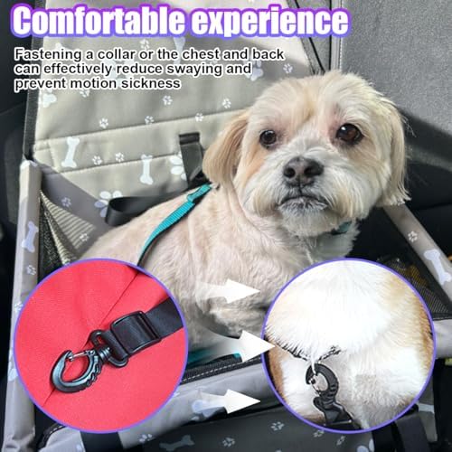 Pet Car Seat, Waterproof Oxford Dog Car Booster Seats, Grey Bone - Image 5