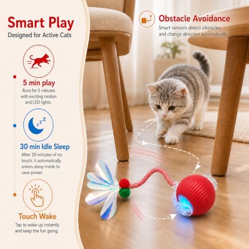 Interactive Cat Toy Ball, Smart Moving Pet Toy for Cats & Dogs - Image 2