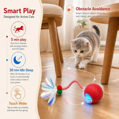 Interactive Cat Toy Ball, Smart Moving Pet Toy for Cats & Dogs - Image 2
