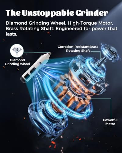 2026 Upgraded Silent Dog Nail Grinder 5 Speeds with dual LED Lights（WHITE） - Image 3