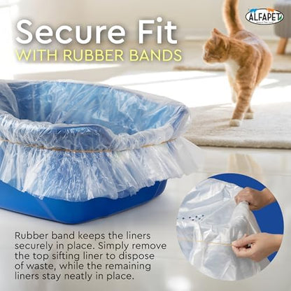 Alfapet Original Sifting Cat Litter Box Liners - Extra Giant 20 Count - Tear-Resistant Cat Litter Bags - Waterproof Kitty Litter Liners - Fits Almost All Litterbox Pan Sizes, 40" x 38", 30 lb Capacity - Image 5