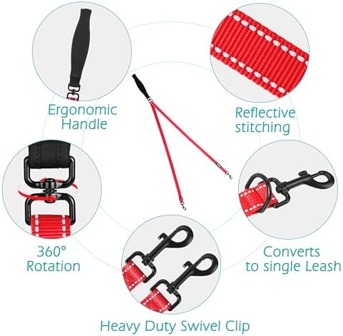PetBonus Two Point Control Dog Leash, No Tangle Training Walking Leashes - Image 3