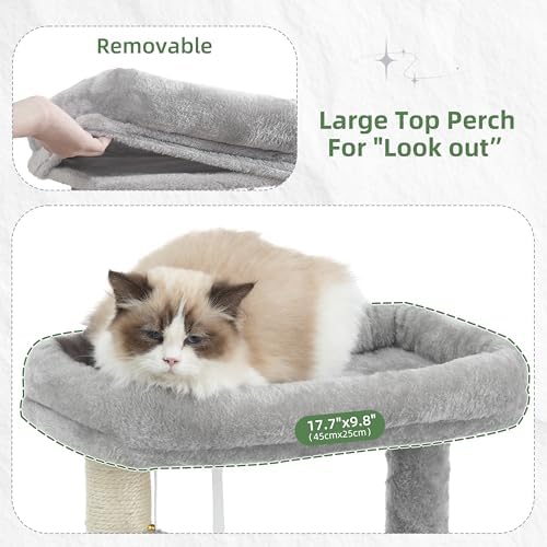 Gitelsnour Cat Tree Tower with Sturdy Steel Tube for Indoor Cats GCT014W - Image 3