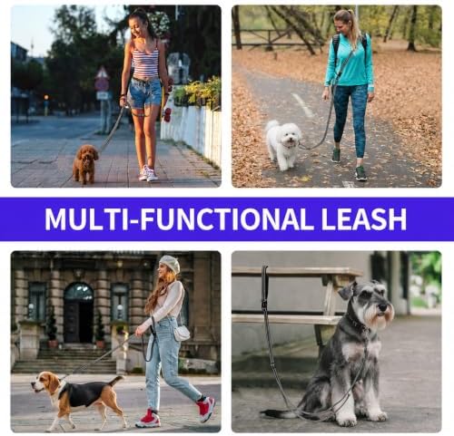 Kazazoo Hands-Free Dog Leash Adjustable Length 5-8Ft,Crossbody & Waist for Dog Walking, Running for Small Dogs with Reflective Strips, Ballistic Nylon, Waist Belt, Lightweight Black - Image 6