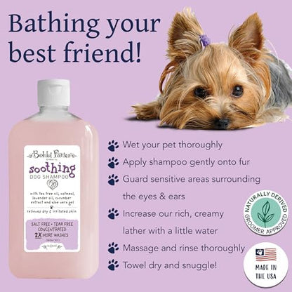 Bobbi Panter Soothing Dog Shampoo Tea Tree, Lavender, Cucumber & Oat Protein – Natural Formula for Sensitive Skin & Irritation Relief, Tear-Free, 30:1 Concentrate, Made in USA, 14 oz - Image 4