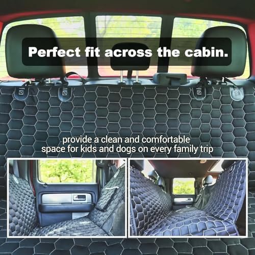 Meginc Dog Car Seat Cover for Trucks, Dog Seat Cover for Back Seat Protector F150 Ram 1500, Waterproof Dog Hammock for Truck with Mesh Window Heavy Duty Seat Cover for F-Series/GMC Sierra/Silverado - Image 5
