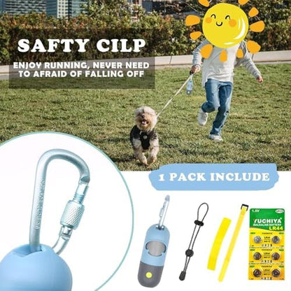 YUCHIYA Dog Poop Bags Holder with LED Flashlight, Sky Blue, 15 Bags, 3 Accessories - Image 4