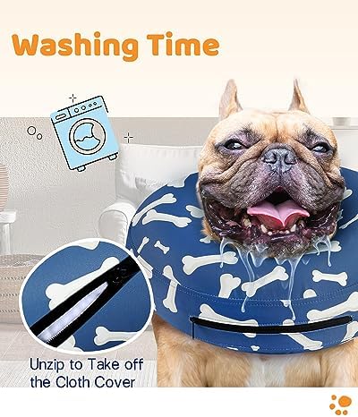 Supet Inflatable Dog Cone Alternative After Surgery - Neck Donut Recovery E-Collar for Neuter - Soft Cone for Small, Medium, Large Dogs - Image 5