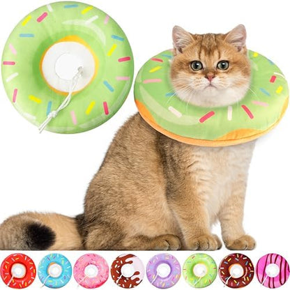 Hpetppy Cat Cone Collar Soft, Cat Recovery Collar for Wound Healing Cute Donut Adjustable Kittens Cones to Stop Licking Comfortable Lightweight Neck Elizabethan Collars for Cats Kittens After Surgery by Hpetppy