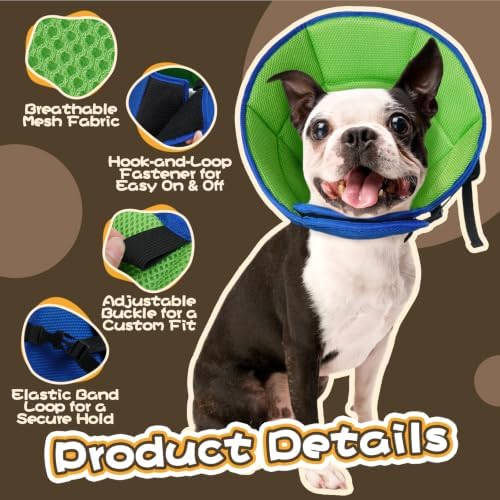 Allroaring Dog Cone Collar Soft Cone for Medium Dogs After Surgery Blue M - Image 3