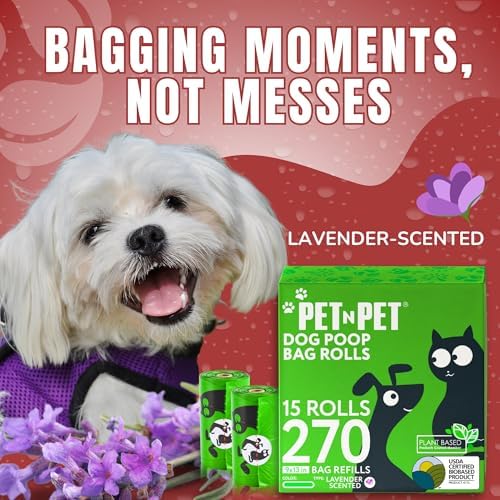 Pet N Pet Dog Poop Bags Rolls, 270 Count, Lavender Scented, Plant Based - Image 4