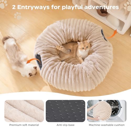 Avont Cat Tunnel Bed for Indoor Cats, Latte - Image 4
