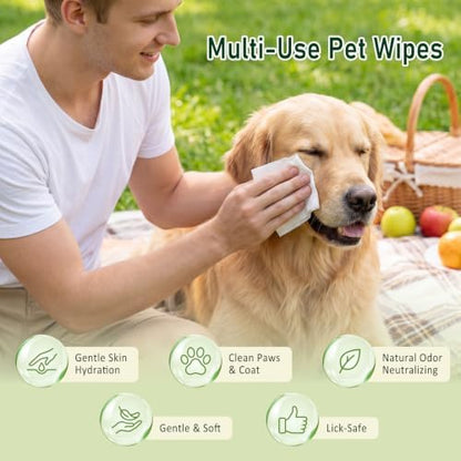 50 PCS Dog Wipes Dog Grooming Wipes Individually Wrapped Pet Wet Wipes - Image 6
