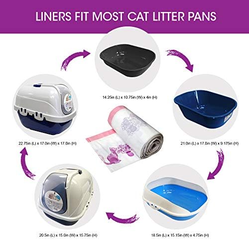 15 Count Fresh Kitty Litter Box Liners Super Thick, Durable, Easy Clean Up Jumbo Drawstring Scented Litter Pan Box Liners, Bags for Pet Cats - Image 4