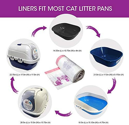 Fresh Kitty Litter Box Liners Super Thick, Durable, Easy Clean Up Jumbo Drawstring Scented Litter Pan Box Liners, Bags for Pet Cats 15 Count (Pack of 3) - Image 5