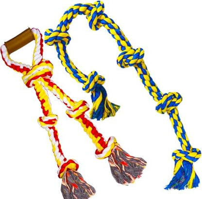 Large Dog Rope Toys for Aggressive Chewers - Pitbull Tug of War, Heavy Duty, Outdoor, Medium to Large Breed, Durable Dog Tug Toys with Handle by Fejapa
