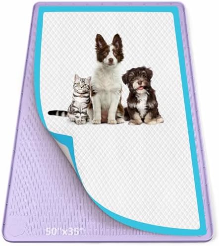 Pee Pad Holder for Dogs 50''x35'' Silicone Puppy Pee Pad Tray, Purple by Bartuke