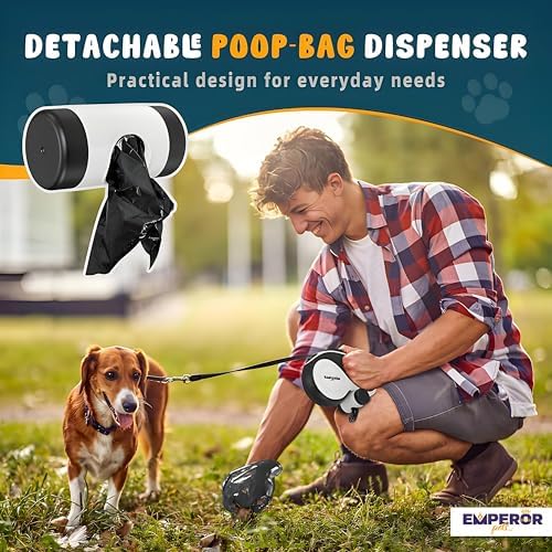 Emperor Pets Retractable Dog Leash, 16 ft, Up to 110lbs, White -BW16 - Image 5