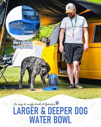 Portable Dog Travel Water Bottle, 77oz Large Dog Water Bowl Dispenser Portable, Leakproof Pet Drinking Bottle Dispenser for Hiking Camping Walking Travelling Beach Car Trips, BPA Free,Blue - Image 3