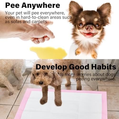 Basics Dog and Puppy Pee Pads with 4-Layer Leak-Proof and Quick-Dry Design for Potty Training, 13” x 17” Ultra Absorbent Disposable Changing Pads for Small Pets -Pink(50 Count) - Image 5