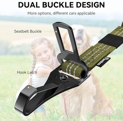 Pawaboo 2Pack Dog Car Seatbelt, 3-in-1 Dog Tether with Buckle & Hook Latch - Image 3