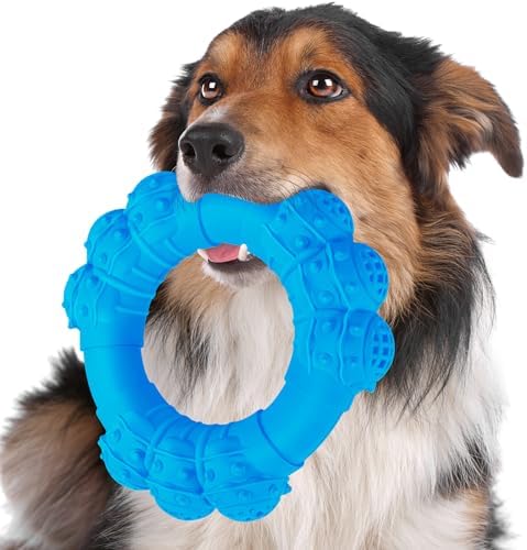 Indestructible Dog Chew Ring Toys for Aggressive Chewers, Super Chewer Toy for Medium Large Dogs, Puppy Teething Rings for Relax, Interactive Dogs Toy, Heavy Duty Dog Teething Toys by DAOZIJI