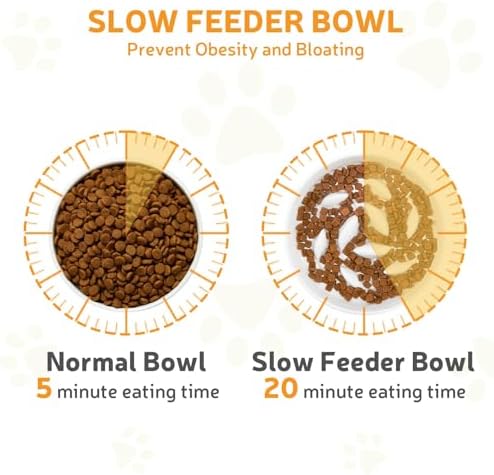 Ceramic Slow Feeder Cat Bowl 6.3" Wide (White) - Image 4