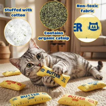 4Pcs Butter Catnip Crinkle Paper Sound Toys for Cat, Catmint Cat Toy Gift - Image 3