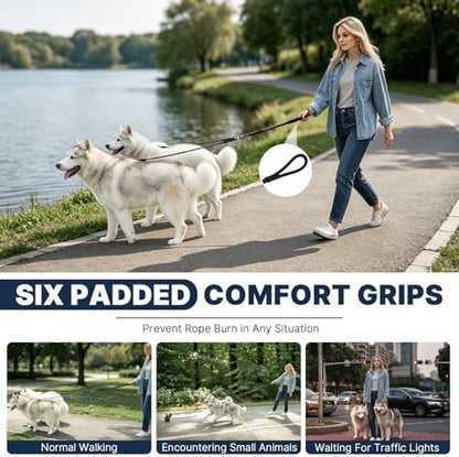 Pieviev Double Dog Leash for 2 Medium&Large Dogs, Longer Coupler, No Tangle - Image 4