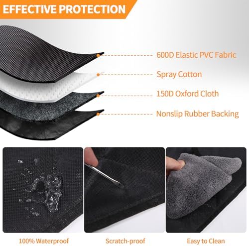 Cargo Liner for Dogs Compatible with Toyota FJ Cruiser 2007-2021, Pet Dog Trunk Cargo Liner, Waterproof Anti-Dirty Pet Cargo Cover Dog Seat Mat, with Bumper Flap Protector (Black) - Image 4