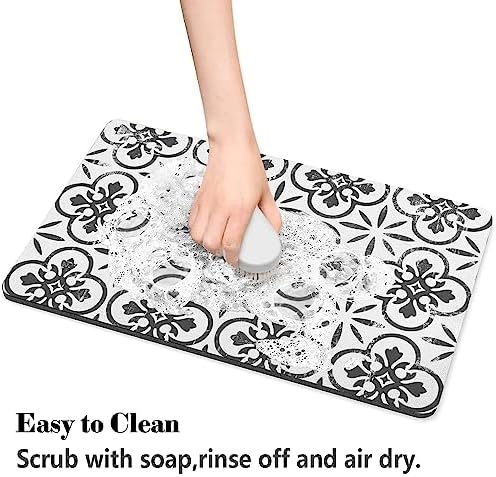 Dog Food Mats for Floors Absorbent, Pet Cat Food Mat - Quick Dry Dog Bowl Mats for Food and Water, Eco-Friendly Boho Pet Supplies - Image 6