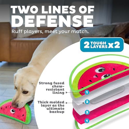 Outward Hound Tough Skinz Durable Chew Squeaky Dog Toy, Watermelon, 9.8" - Image 2