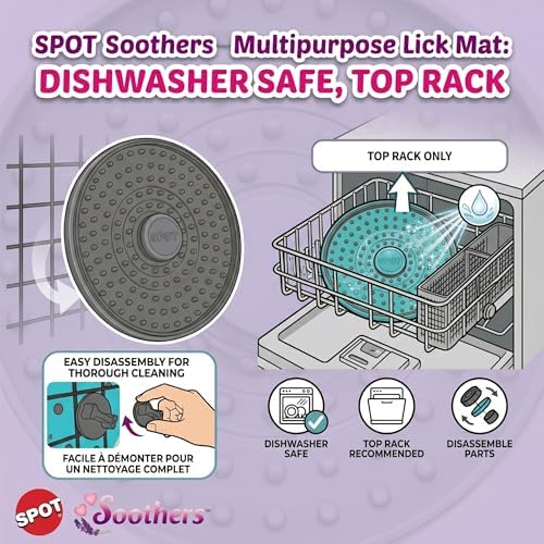 SPOT Soothers Multipurpose Dog Lick Mat - 6in Slow Feeder & Crate Enrichment Toy for Small & Medium Dogs and Puppies, Food-Grade Rubber, Dishwasher Safe, Anxiety & Boredom Relief - Image 2