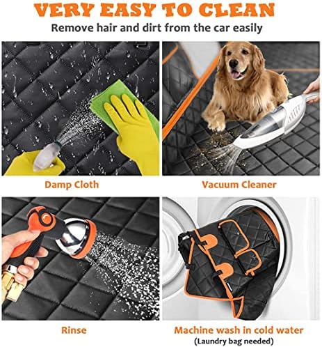 Dog Car Seat Cover, Back Seat Protector Pet Mat Hammock Dog Cover Fit for Cars/SUVS/Truck, Keeping Car Pristine Clean, 100% Waterproof Scratchproof Non-Slip Pet Seat Covers, Machine Washable - Image 4