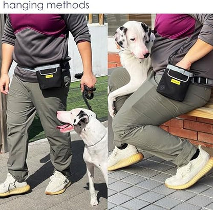 Raisingwell Dog Treat Pouch for Pet Walking and Training with Clicker 2 Cup Silicone Bag Small Fanny Pack Holder for Puppy Snack Dispenser Kit for Leash and Outdoor Use (Black) - Image 5