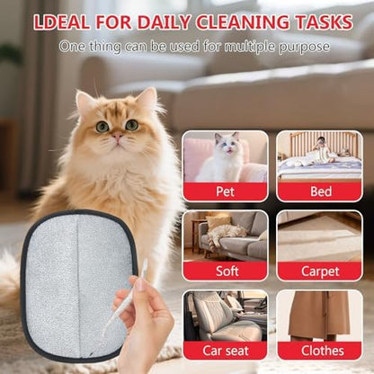 2 Packs 5-Finger Pet Hair Removal Glove,Remover Tool for Dogs Cats - Image 3