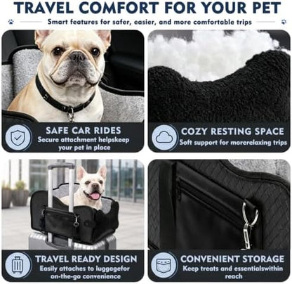 Center Console Dog Car Seat for Small Dogs, Pet Booster Seat - Image 2