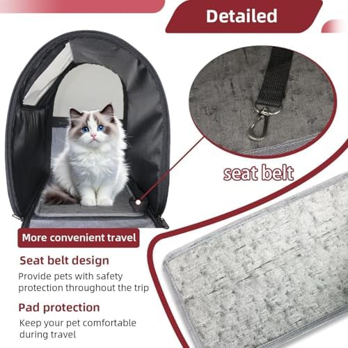 Butterfly on Black Background Pet Travel Carrier | Ventilated Comfortable Design with Safety Features | Ideal for Small to Medium Sized Pets Cats, Dogs etc - Image 5