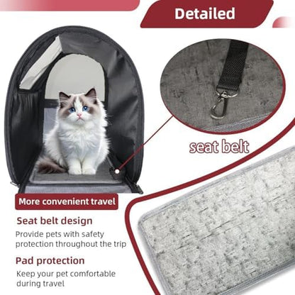 Butterfly on Black Background Pet Travel Carrier | Ventilated Comfortable Design with Safety Features | Ideal for Small to Medium Sized Pets Cats, Dogs etc - Image 5