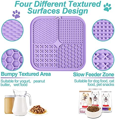 LUKITO Lick Mat for Dogs & Cats 2 Pack, Slow Feeder Licking Pad with Suction Cups for for Anxiety Relief and Boredom Reducer, Perfect for Bathing Grooming - Image 4