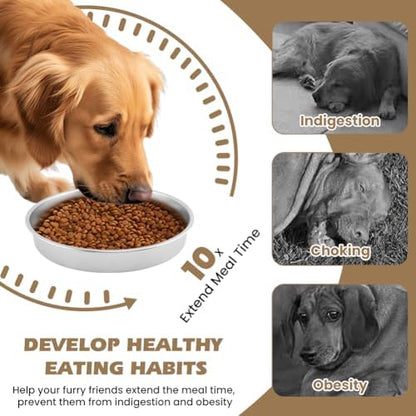 Slow Feeder Dog Bowls with Measuring Spoon, Stainless Steel Slow Feed Pet Bowl with Non-Slip Mat, Metal Feeder Dog Bowl for Small, Medium, Large Dogs to Slows Down Eating - Image 4
