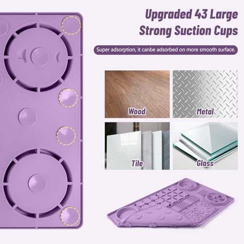 Silicone Lick Mat for Dogs 32"x 20" Large Slow Feeder Mat, Purple - Image 5