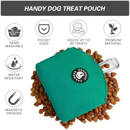 Dog Treat Pouch Magnetic Closure Small Dog Training Treat Pouch Pocket Sized Small Dog Treat Pouch with Clip (Green) - Image 3