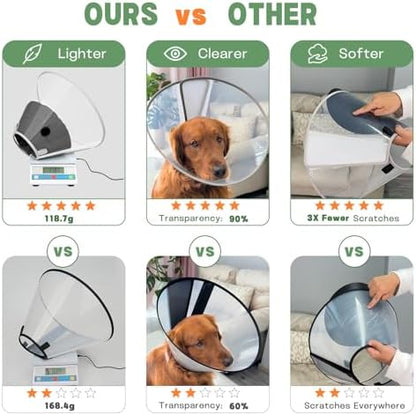 Dog Cone Collar with Soft Liner to Stop Licking, Elizabeth Recovery Collar After Surgery for Large Medium Dogs, Comfortable Pet Head Cone Alternative for Neutering Spay Injury - Image 5