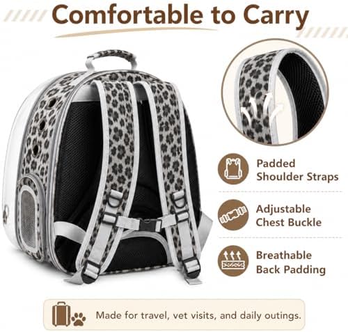 Expandable Cat Carrier Backpack with Bubble Window, Black and White - Image 2